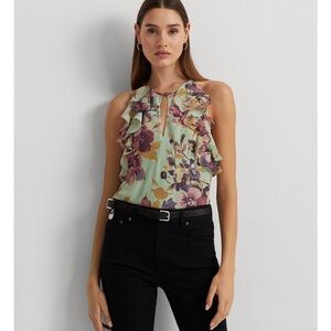 Lauren Ralph Lauren Women’s Ruffled Halter Blouse Size 16
